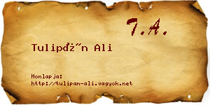 Tulipán Ali névjegykártya